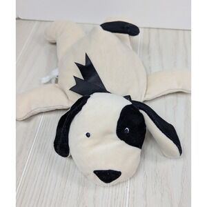 North American Bear Co NABCO Flatopup Dog Plush Cream Black Spot Puppy Bow